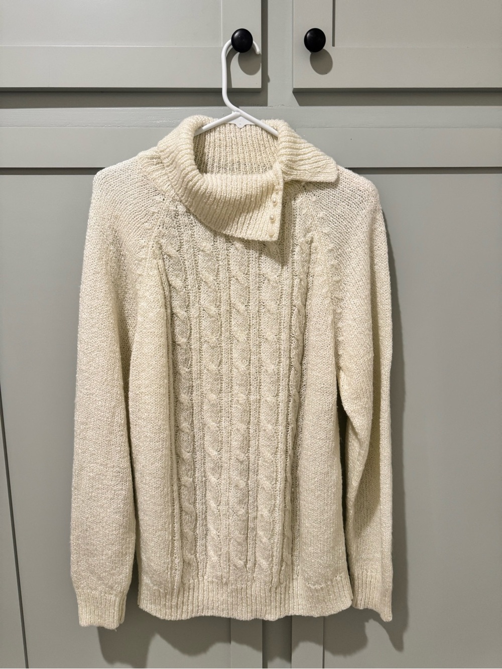 Miranda Cream Cable Knit Sweater Size Large